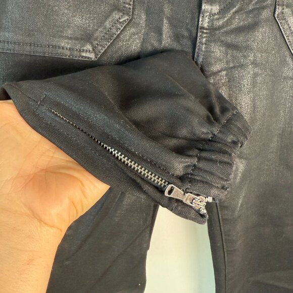 Paige Jogger Jeans Mayslie Black Fog Luxe Coating Size 27 - Picture 10 of 11